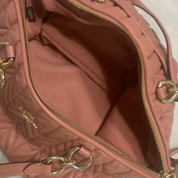 Rose/Pink colored Coach handbag and matching wallet with gold hardware. - Picture 6 of 12